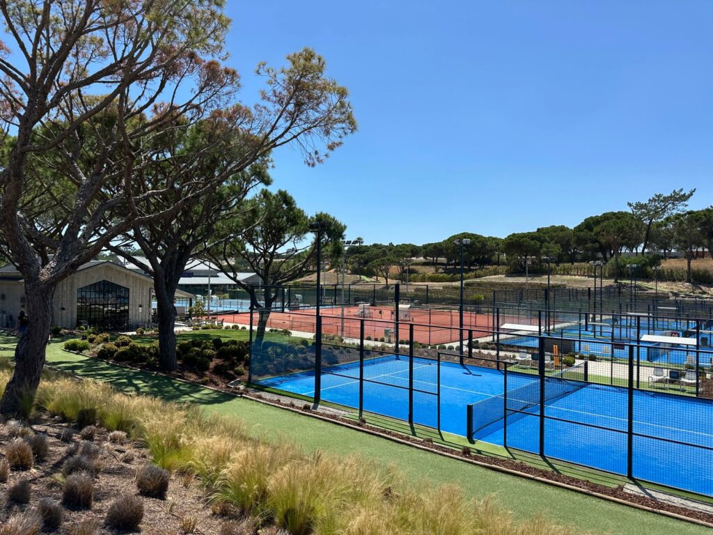 A view of the tennis & padel courts at The Campus in the Algarve Portugal