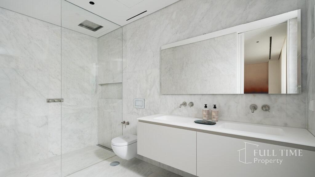 The garden apartment bathroom on the One Green Way development